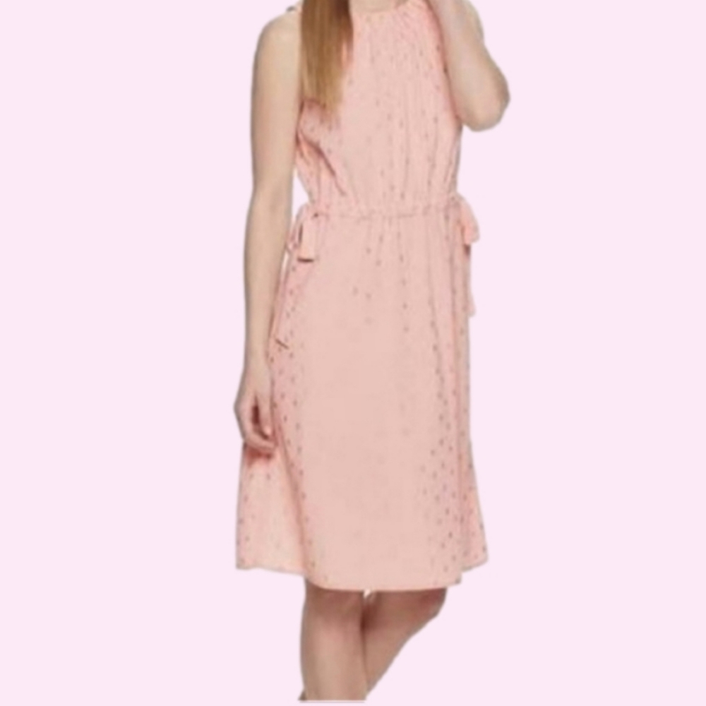 NEW Juicy Couture Halter Cinched Dress Peachskin w/ Gold Foil Dots Sizes M L XL